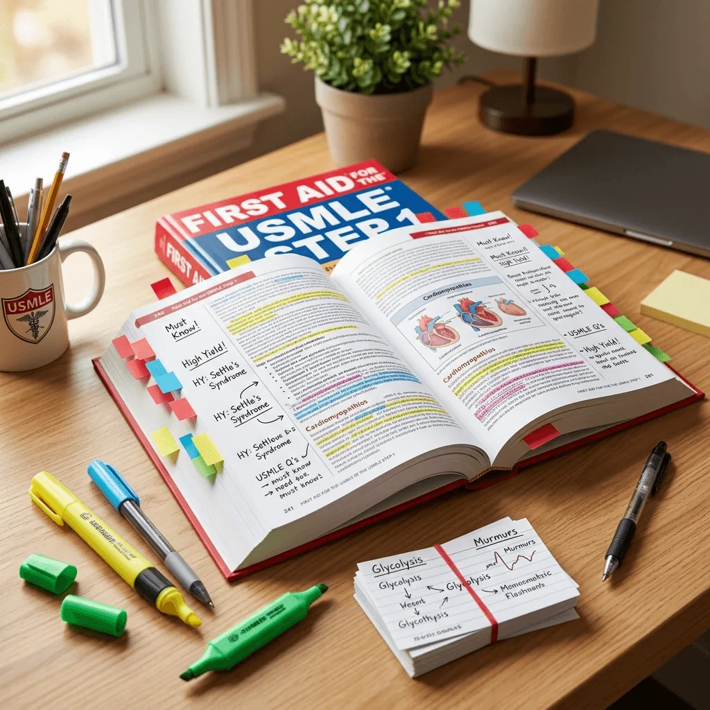 First Aid for USMLE Step 1 textbook review and annotation tips